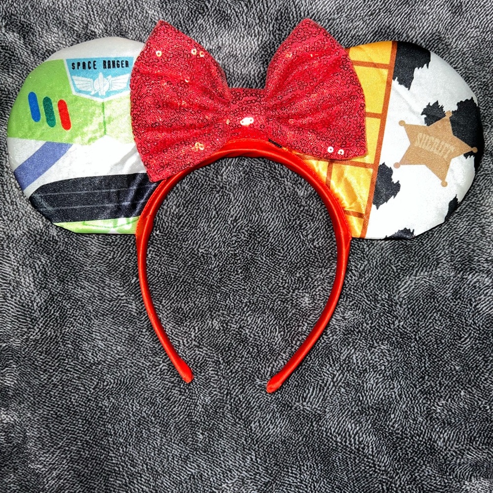 Toy Story Buzz & Woody Minnie Ears with Red Sequin Bow